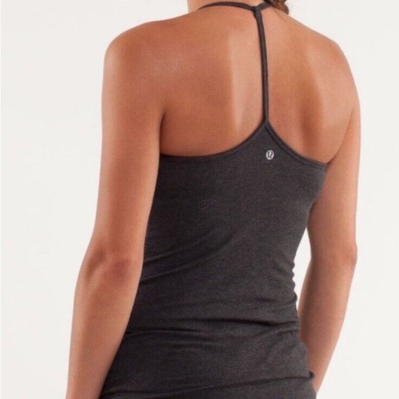 Lululemon Athletica Charcoal Tank Top Diversity Tank Shelf-bra gray - Picture 2 of 4